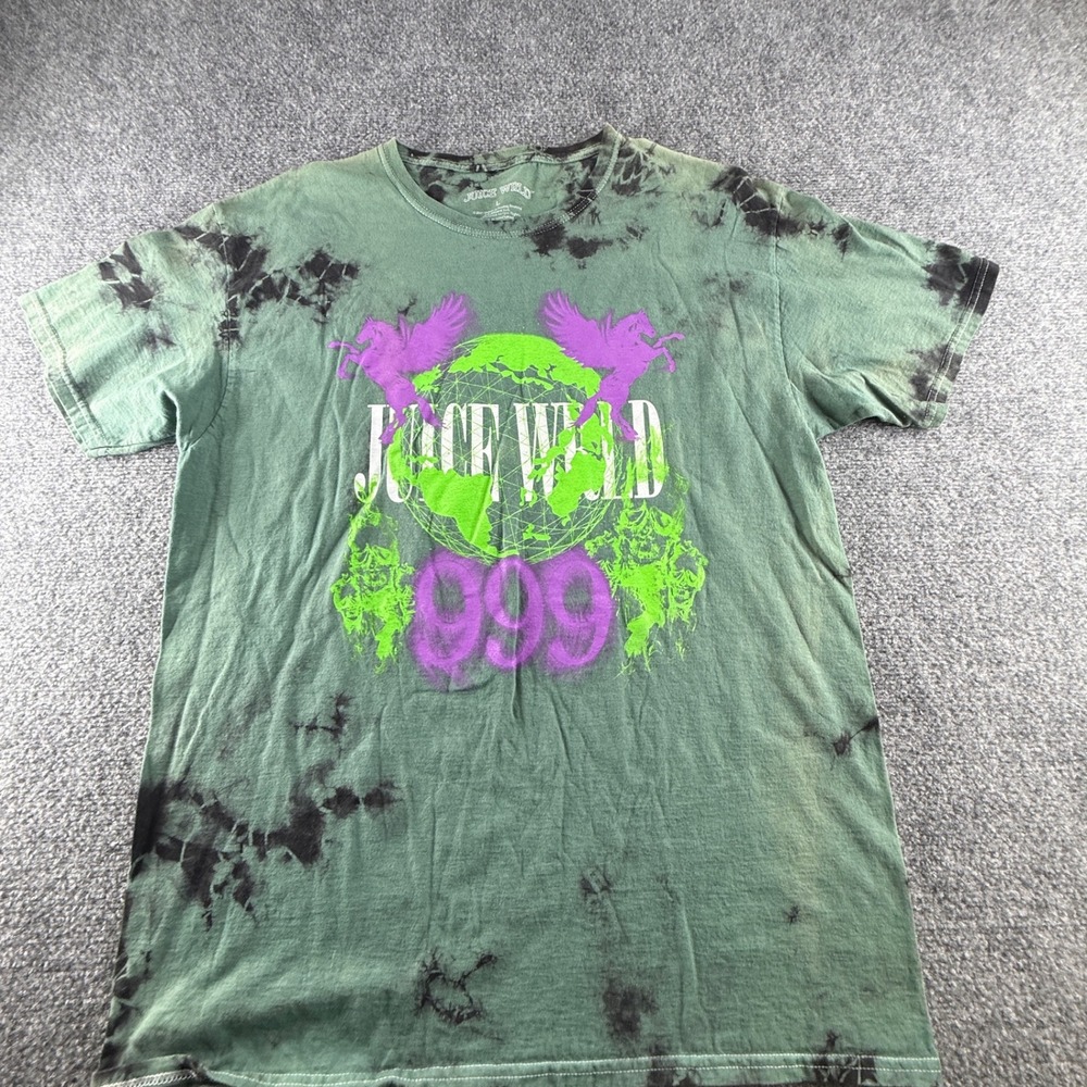 Juice WRLD 999 T-Shirt Mens Large Green Tie Dye Graphic Short Sleeve Tee 2021